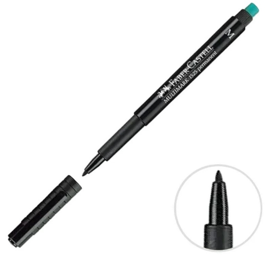 Faber-Castell 1525 Permanent Asetat Kalem Siyah M Uç resmi