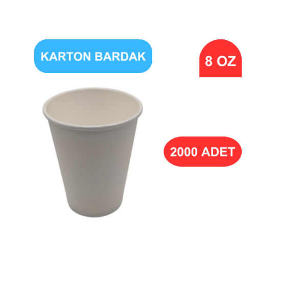 KARTON BARDAK 8 OZ - 2000'Lİ resmi