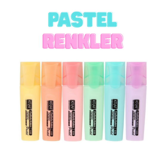 KRAF 335 PASTEL FOSFORLU KALEM - TÜM RENKLER resmi